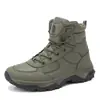 Botas de treino, botas de malha respirável, botas de caminhada de cano médio com absorção de choque para atividades ao ar livre, botas táticas com zíper, sapatos de segurança para homens, respiráveis e com absorção de choque