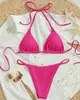 2026 Verão Europeu e Americano Comércio Exterior Novo Produto Biquíni Tomara-que-caia Multicor Maiô Biquíni Sexy de Amarrar Maiô Feminino de Duas Peças