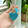 Chaveiro Criativo de Coração com Strass Pingente de Carro Criativo Coração Dourado Argola de Mola Decoração de Mochila Decoração de Bolsa