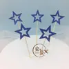 Decoração de bolo plug-in oco para bolo cartão de inserção estrela cartão de inserção para decoração de bolo acessórios de fantasia para assar 5 peças
