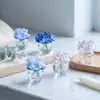 Zibo Glaze Atacado Buquês de Flores Artificiais de Vidro Feitos à Mão, Flores Preservadas, Decorações de Mesa, Pequenos Artesanatos de Flores, Lembrancinhas