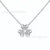 Collar Suerte Trébol Versión Alta Fanjia para Mujer Chapado en Oro de 18 Quilates Mini Colgante Brillante Pétalo de Suerte Cadena para Clavícula