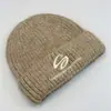 Sombrero de Lana Pequeño de Punto Cálido para Exteriores Estilo Coreano con Bordado de Letras para Otoño e Invierno, Nuevo, para Circunferencia de Cabeza Grande, que Muestra la Cara, para Mujer