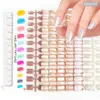 Amazon Nail Art Unhas Postiças Usáveis com Contas de Vidro Olho de Gato, Formato Amêndoa, Quadrado Curto, Alto Brilho, Tamanhos Variados, Listras Nude