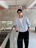 Camisa a Rayas Retro Americana de Dos Piezas Falsas para Hombres y Mujeres, Estilo Old Money de Primavera, Fresca y Casual, Corte Holgado, Camisa Versátil de Manga Larga