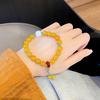 Outono e Inverno novo estilo antigo chinês pulseira de ágata amarela acessórios de borla Hanfu artístico pulseira de jade branco pulseira de amigas feminina