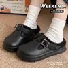 Nuevas Zapatillas de Algodón Sencillas de Color Sólido de Moda para Mujer Invierno 2025, Engrosadas y Cálidas para el Hogar y el Exterior