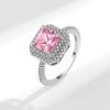 Europa e Estados Unidos mais vendidos joias temperamento micro cravejado zircônia anel feminino estilo coreano personalidade diamante quadrado anel de casamento anel atacado