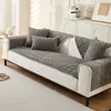 Cojín de sofá de felpa de color liso, nuevo para otoño e invierno, transfronterizo, moderno, simple, antideslizante, almohadilla para asiento de sofá, fabricante, venta al por mayor