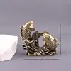 Latão Puro Retrô Carpa Saltando sobre o Portão do Dragão Ornamentos de Cobre Artesanato para Mesa de Escritório Animais de Estimação de Chá para Casa