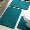 Juego de Tres Piezas para Baño: Alfombrilla de baño en forma de U, Felpudo antideslizante para puerta, Alfombra de baño con fuerte absorción de agua