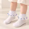 Calcetines Cortos de Encaje de Perlas de Nuevo Estilo para Niños Malla Estilo Princesa Calcetines para Bebé Transpirables Lindos Calcetines Blancos de Baile para Niñas Venta al por Mayor