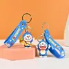 Novo chaveiro de borracha macia em PVC, personalizável, apresentando uma figura azul fofa e rechonchuda em 3D, perfeito como chaveiro de carro ou pequeno acessório para bolsas