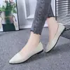 Zapatos planos antideslizantes profesionales de moda para entrevistas y trabajo de azafata, zapatos de trabajo beige para mujer, nuevo modelo de suela blanda 2026