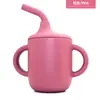 Copo de Silicone Popular para Bebês para Aprender a Beber, Copo com Bico, Copo Especial para Água Potável para Bebês e Crianças Pequenas, Antiderrapante, Copo com Tampa de Duas Alças para Beber Diretamente