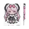 96 Folhas Grandes de Adesivos de Papel para Arte com Miçangas Tema Menina Fofa, Adesivos Decorativos Criativos Bidimensionais de Desenho Animado Anime Pixel