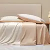 Conjunto de Roupa de Cama Lavada de Seda de Gelo de Verão Quatro Peças, Capa de Edredom Suave Sedosa Estilo Verão, Conjunto de Lençol de Três Peças, Roupa de Cama de Luxo Leve