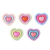 Color Macarrón Brillante Corazón Accesorios de Resina DIY Pegamento de Crema Funda para Teléfono Tocado Pinza para el Cabello Llavero Pegatina