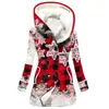 Casaco Trench Coat Feminino 2023 Novo, Quente para o Inverno, Estilo Europeu e Americano, Patchwork Colorido, Com Capuz, Venda Quente Transfronteiriça, Atacado