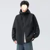 Jaqueta Masculina Bonita para Primavera e Outono 2025 Jaqueta com Zíper Estilo Hong Kong Estilo Japonês Estilo Harajuku Estilo Coreano Jaqueta Solta com Capuz