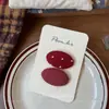 Novo Prendedor de Cabelo Vermelho Doce com Laço Estilo Coreano Conjunto de Presilhas Laterais de Tecido Feitas à Mão para Crianças Meninas