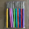 Conjunto de Agulhas de Crochê com Renda TPR de 10 Peças da Amazon com Cabo Macio, Agulhas Coloridas de Alumínio para Tricô Fino