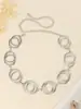 Popular de Venta Caliente Europea y Americana para Mujer Cadena Metálica de Doble Anillo Cadena de Hierro para Cintura Moda Femenina Versátil Decoración de Cinturón para Cintura al Aire