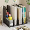 Caixa de armazenamento de mesa estante de livros para estudantes suporte para livros estante de grande capacidade porta-lápis de papelaria para mesa de escritório
