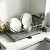 Escorredor de Louça para Bancada da Cozinha Lado da Pia Porta Talheres Pratos Prateleira de Armazenamento Organizador Multifuncional para Facas Copos