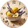 Suministrado directamente por el fabricante: Reloj de pared de cocina con temática de limón, estilo rústico y pastoral, diseño creativo de frutas, reloj de pared silencioso, venta al por mayor para exportación
