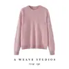 Nuevo Suéter de Punto Casual para Mujer Otoño/Invierno 2026 100% Cachemira Pura de Corte Holgado con Cuello Redondo y Manga Larga