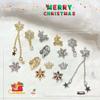 Arte de Uñas Navideño Joyería de Circonita 107 Árbol de Navidad Colgante de Campana Cadena de Copo de Nieve Borla DIY Accesorios para Uñas Postizas