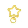 Anel de metal com fecho de mola, pingente para chaveiro, acessório para bolsa, materiais, estrela colorida, feito à mão, DIY, com contas de metal