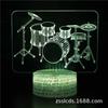 Suministro transfronterizo Serie de Instrumentos Musicales Luz nocturna 3D lámpara de mesa colorida con control remoto táctil creativa enchufe led luz visual de regalo