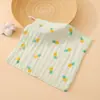 Toalla Pequeña Cuadrada de Gasa de Algodón Puro de Fondo Colorido, Toalla para Babas de Bebé, Seersucker Suave Absorbente, Toalla Pequeña para Niños de Guardería