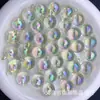 Perla Redonda de Alta Transparencia con Recubrimiento UV de 16 mm con Agujero para Colgar para Cadenas de Teléfono Hechas a Mano, Llaveros, Adornos Colgantes para Coche, Materiales para Accesorios, Planeta