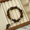 Pulsera de Grano de Café de Cerámica Jingdezhen, Refrescante y que no se decolora, Joyería de Alta Gama para Mujer, Accesorio Versátil de Nuevo Estilo Chino, Mayoreo