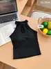 Colete de Viscose Meia-Gola para Mulheres, Novo Estilo de Verão com Bojo, Não Precisa Usar Sutiã, Camada Interna sem Mangas, Top Base Acinturado