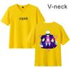 Camiseta de manga corta con cuello en V y estampado de animación de batalla de hechizos de Jujutsu Kaisen para parejas, sudadera con capucha de anime
