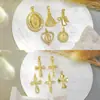 Série de pingentes de cruz microincrustados em cobre galvanizado 18K, acessórios de joias religiosas, múltiplas opções disponíveis