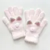 Luvas de Neve Estrela Outono Inverno Pelúcia Fofa Estudante Dedo Imitação Veludo Mínk Quente Pai-Filho Ciclismo Luvas de Tricô