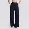 Calça Esportiva Feminina Longa Solta de Perna Larga Cintura Alta Casual Respirável Secagem Rápida Fitness Yoga Calças Roupa Externa Calças de Corrida