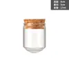 30 Botella de vidrio con boca recta y fondo redondo con tapón de corcho Botella para reactivos de laboratorio Botella para té de flores Botella para dulces Botella de embalaje para té de áloe