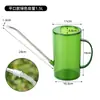 Regador de aço inoxidável com bico longo, transparente com escala, para regar flores, jardinagem doméstica, plantas em vasos e pulverização