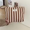 39211 Bolsa de aseo de rayas frescas para mujer, bolsa de aseo, bolsa de almacenamiento, gran capacidad, portátil, bolsa de cosméticos simple de mano