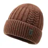 Chapéu de Lã Tricotado Espesso com Pelúcia de Inverno Masculino Proteção para Orelhas à Prova de Vento Proteção contra Frio Chapéu de Lã Pulôver Chapéu de Esqui Juvenil