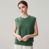 Colete de tricô multicamadas sem mangas espesso para outono e inverno para mulheres, gola redonda com bordas franjadas, estilo solto e casual, colete de cashmere