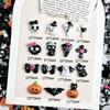 Venta al por mayor de accesorios de resina con diseño de calavera fantasma de calabaza para decoración de uñas de Halloween con dibujos animados de estilo transfronterizo.