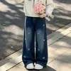 Nueva colección otoño/invierno: Conjunto de dos piezas de estilo coreano, moderno y artístico para niñas, con una sudadera de imitación de dos piezas y pantalones de mezclilla con detalle de lazo