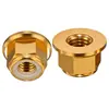 Tuerca de Bloqueo Externo Hexagonal con Brida de Aleación de Aluminio Dorado, Tapa de Tornillo Engrosada Antiaflojamiento M2M2.5M3M4M5M6M8